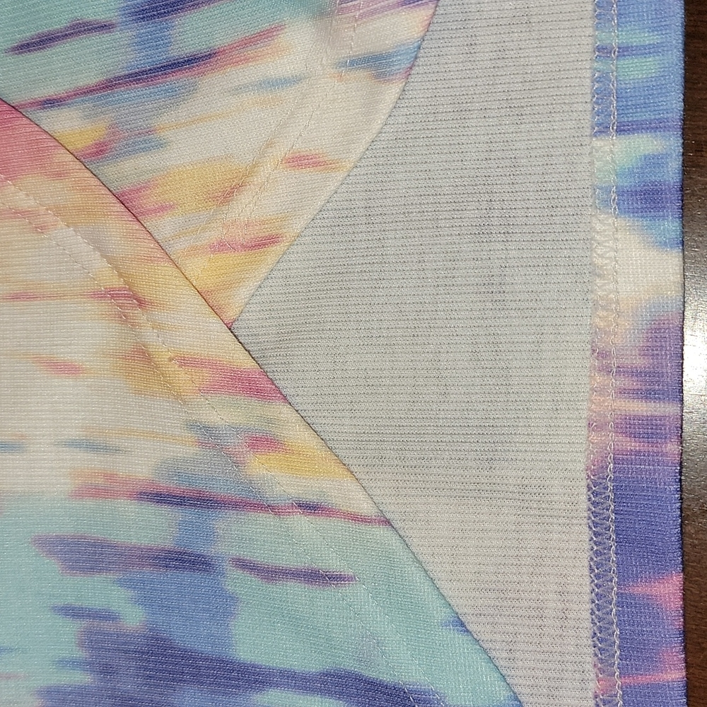 Spring Pastel Tie-Dye Racerback Muscle Maxi Dress With Crosses Front Hem Size 2X - Picture 11 of 13